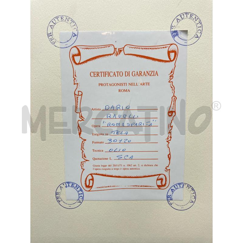 QUADRO A FIRMA RAVELLI ROMA SPARITA  | Mercatino dell'Usato Roma eur 5