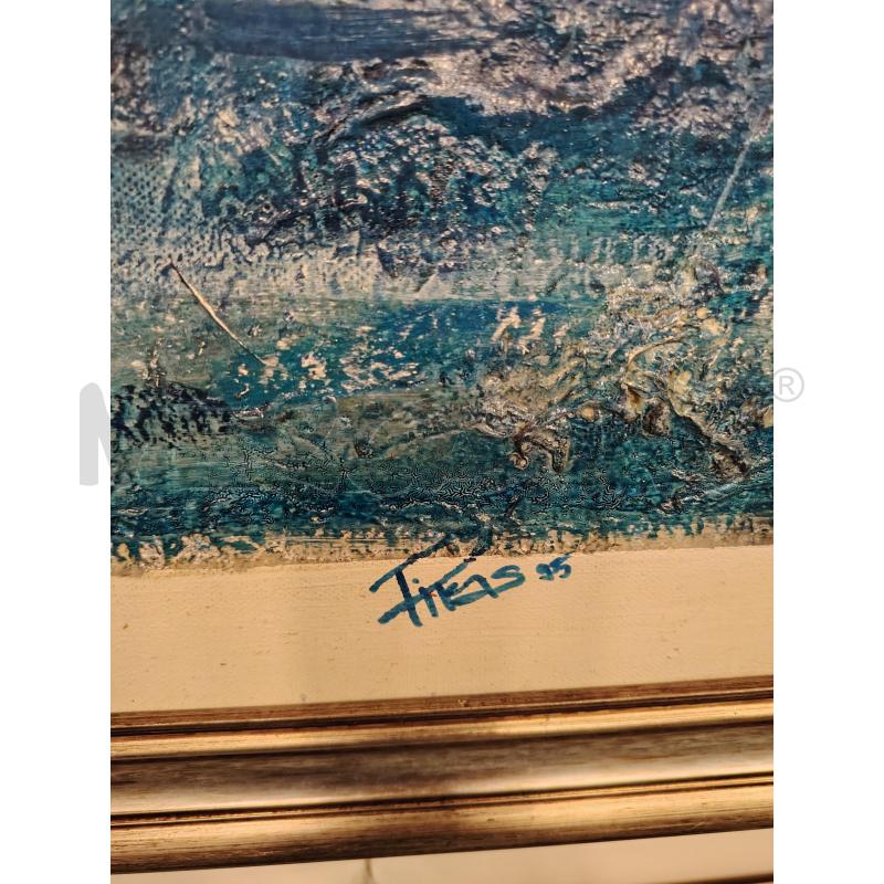 QUADRO BLU MARE FIRMA A.PIRAS | Mercatino dell'Usato Roma eur 2