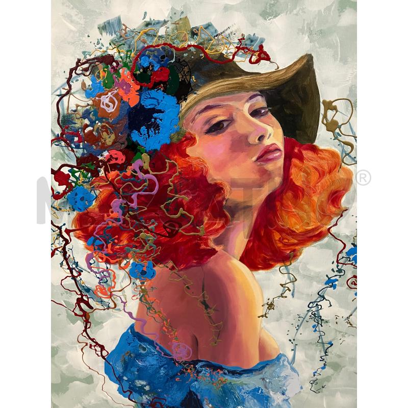 QUADRO DONNA DAI CAPELLI ROSSI  | Mercatino dell'Usato Roma eur 2