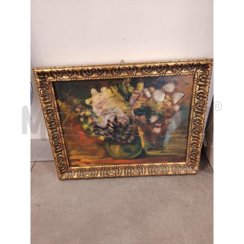 QUADRO FIORI CORNICE DORATA  | Mercatino dell'Usato Roma eur 1