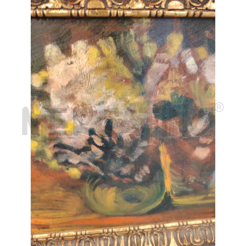 QUADRO FIORI CORNICE DORATA  | Mercatino dell'Usato Roma eur 2