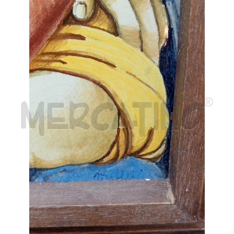 QUADRO MAIOLICA CONTADINA FIRMATA | Mercatino dell'Usato Roma eur 3