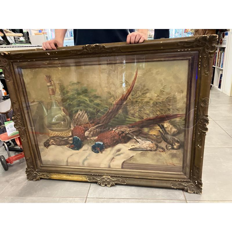 QUADRO NATURA MORTA FAGIANI  FIRMATO | Mercatino dell'Usato Roma eur 1