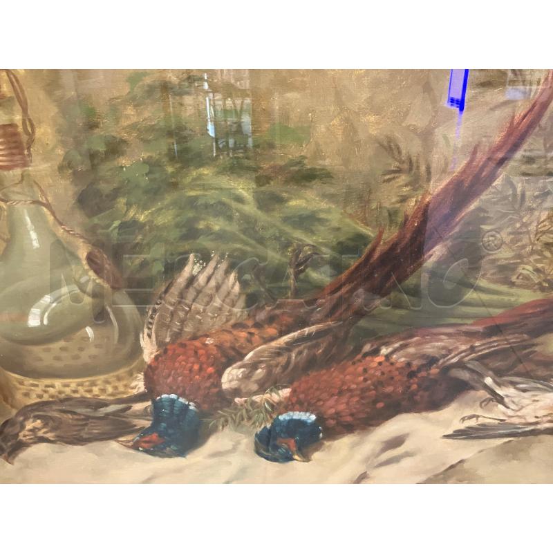 QUADRO NATURA MORTA FAGIANI  FIRMATO | Mercatino dell'Usato Roma eur 2