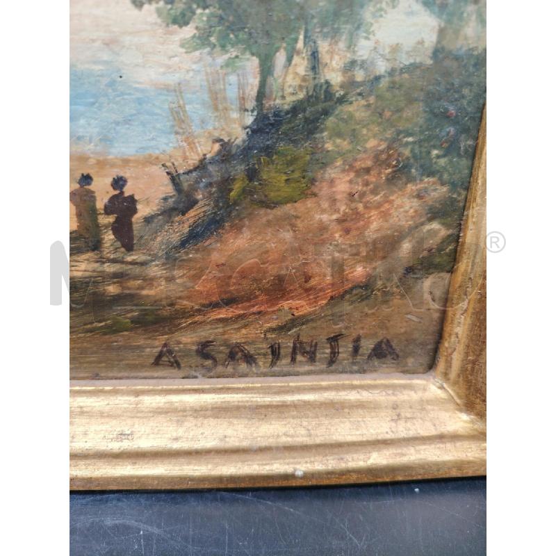 QUADRO OLIO SU TAVOLA PAESAGGIO  | Mercatino dell'Usato Roma eur 2