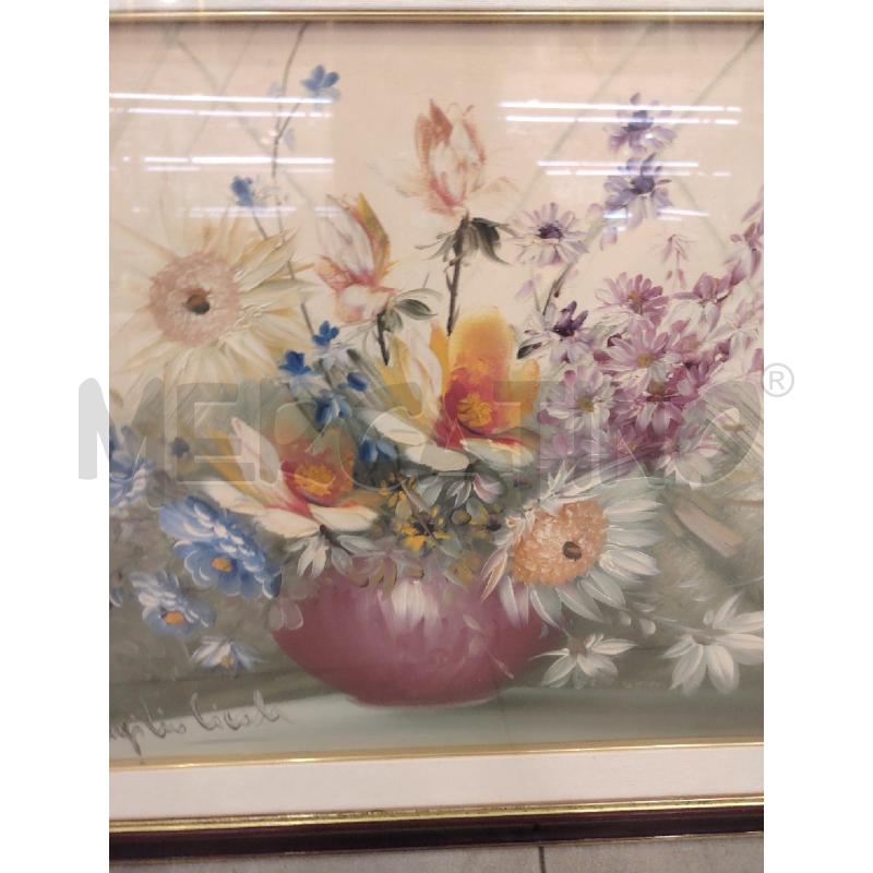 QUADRO VASO FIORI A FIRMA CICALA  | Mercatino dell'Usato Roma eur 3
