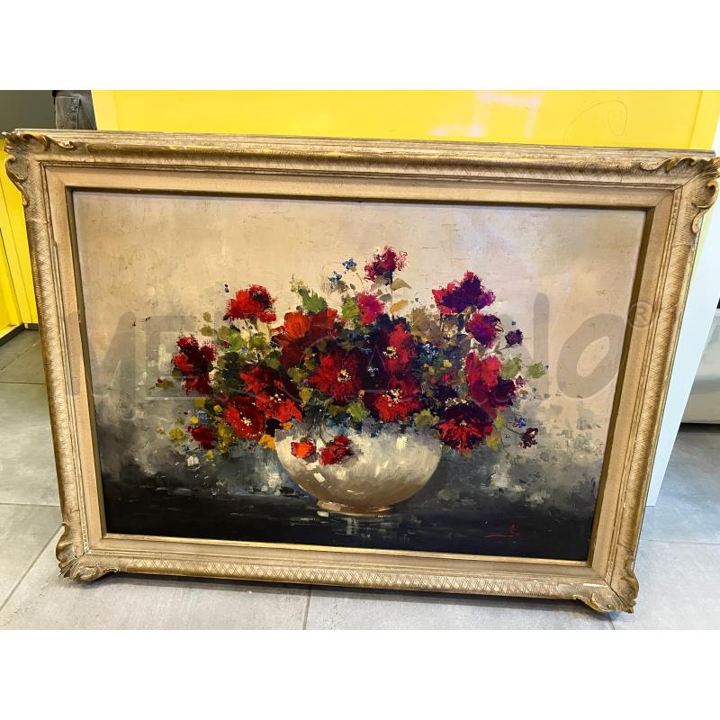 QUADRO VASO FIORI ROSSI CORNICE VEN | Mercatino dell'Usato Roma eur 1