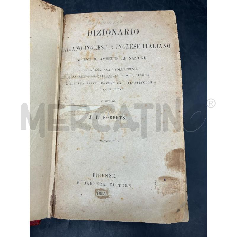 ROBERTS J.P. DIZIONARIO INGLESE-ITALIANO | Mercatino dell'Usato Roma eur 2