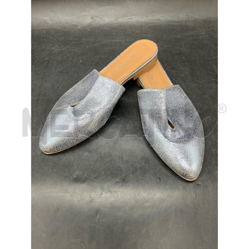 SABOT LAURA BUSI PELLE GRI METALLIZZ PELLE | Mercatino dell'Usato Roma eur 1