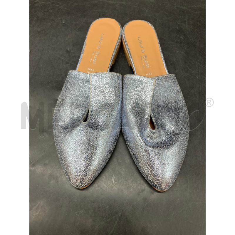 SABOT LAURA BUSI PELLE GRI METALLIZZ PELLE | Mercatino dell'Usato Roma eur 2