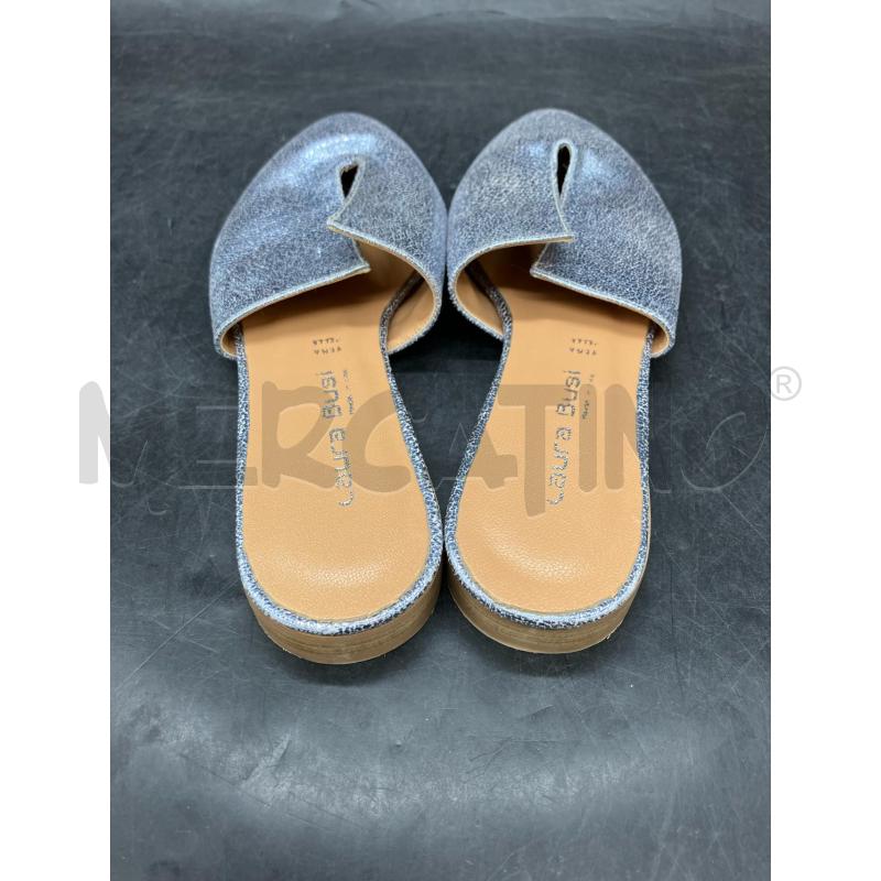 SABOT LAURA BUSI PELLE GRI METALLIZZ PELLE | Mercatino dell'Usato Roma eur 4
