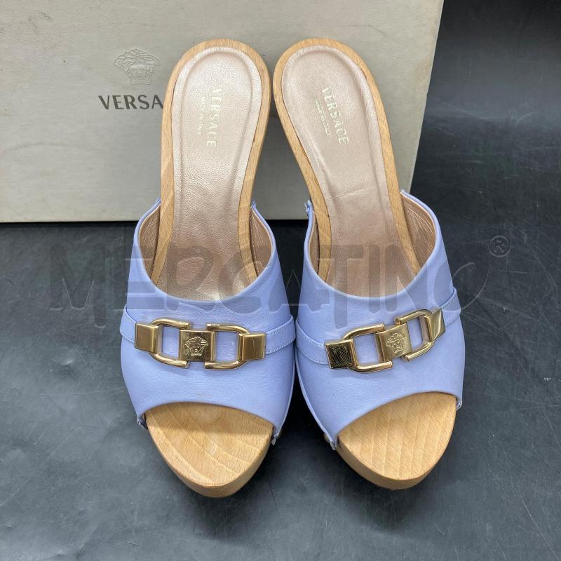 SABOT TACCO VERSACE SCATOLA LILLA MEDUSA | Mercatino dell'Usato Roma eur 2
