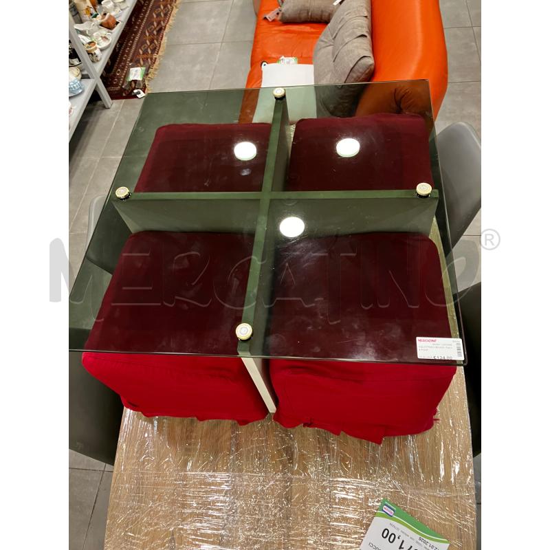 SALOTTINO DESIGN TAV+4 POUF | Mercatino dell'Usato Roma eur 3