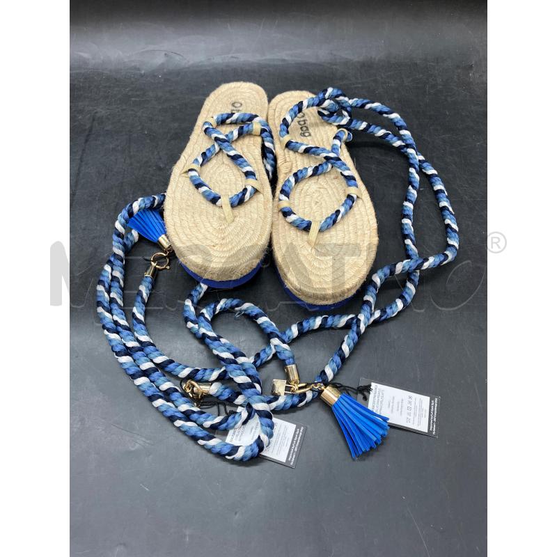 SANDALI ALLA SCHIAVA OBAG CORDA BLU + RICAMBIO | Mercatino dell'Usato Roma eur 2