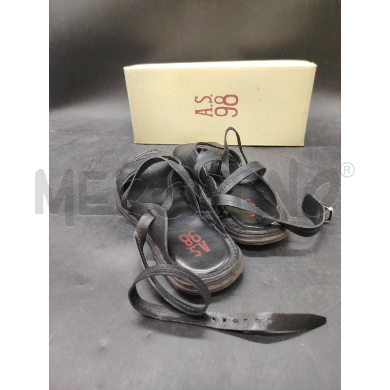 SANDALI D AS98 SCATO PELLE NERO | Mercatino dell'Usato Roma eur 2