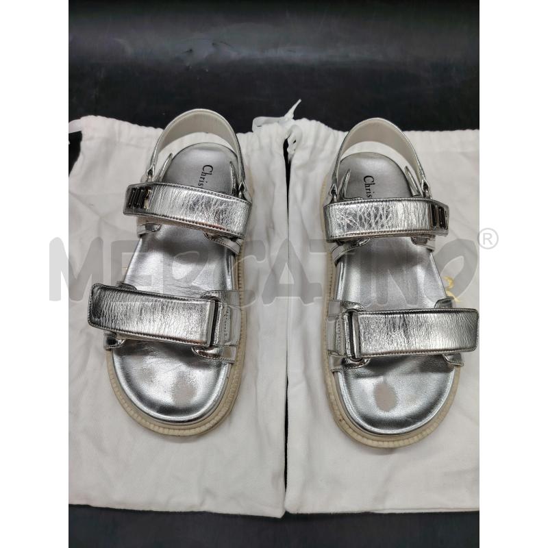 SANDALI D CHRISTIAN DIOR ADDICT ARGENTATE MD0621  | Mercatino dell'Usato Roma eur 2
