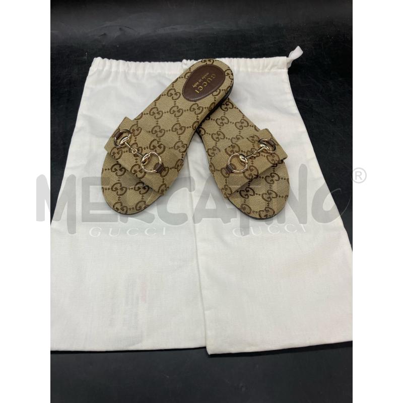SANDALI D GUCCI MONOGRAM HORSEBIT | Mercatino dell'Usato Roma eur 1