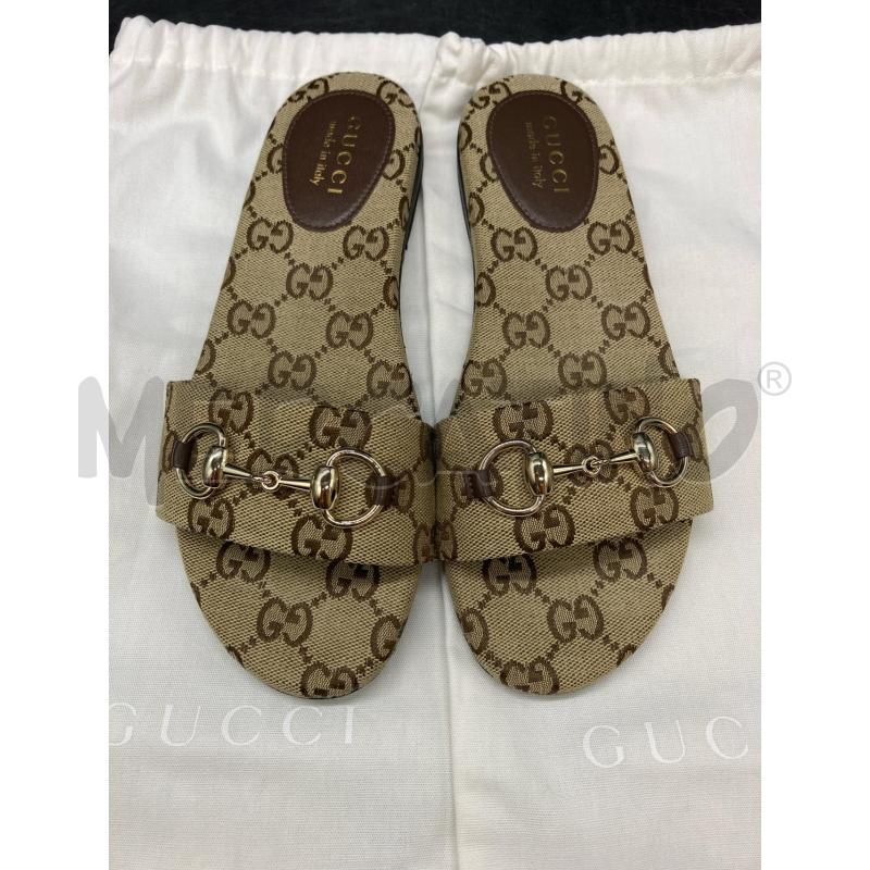 SANDALI D GUCCI MONOGRAM HORSEBIT | Mercatino dell'Usato Roma eur 2