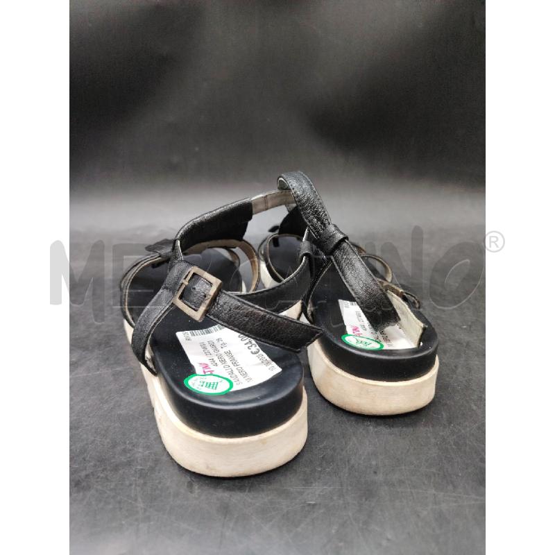 SANDALI D NERO GIARDINI NERO FRANGE  | Mercatino dell'Usato Roma eur 2