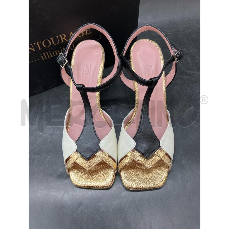 SANDALI D SCATO ENTOURAGE BIA NE LUREX  | Mercatino dell'Usato Roma eur 2