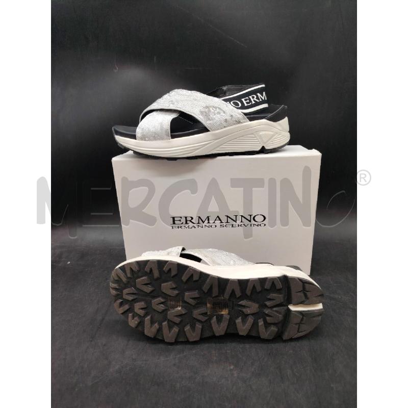 SANDALI D SCATO ERMANNO SCERVINO PAILETTES BIA  | Mercatino dell'Usato Roma eur 3