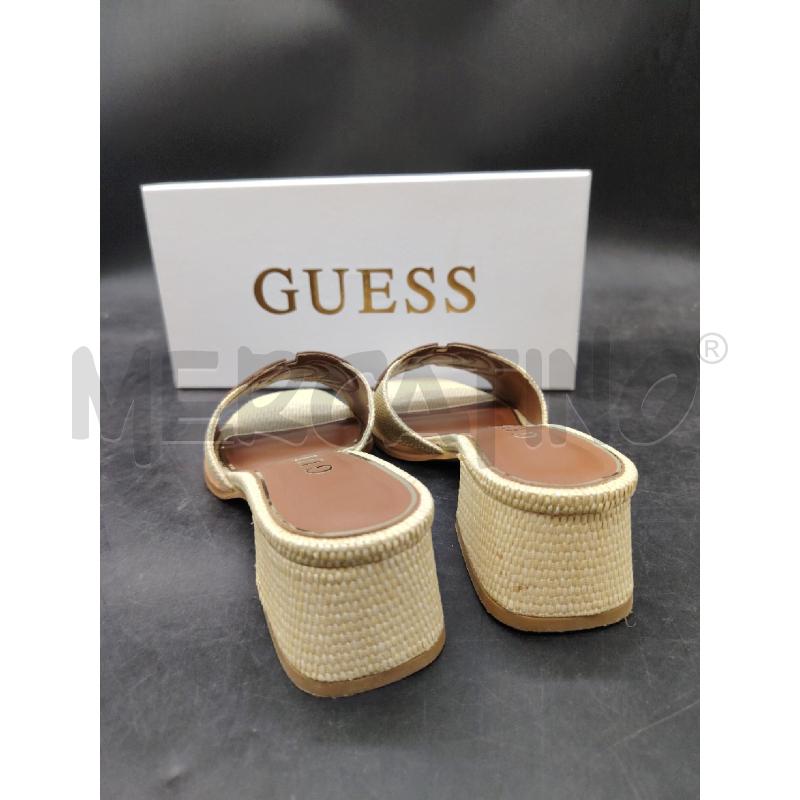 SANDALI D SCATO TACCO GUESS RAFIA LOGO MARR | Mercatino dell'Usato Roma eur 1