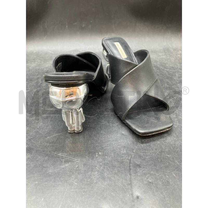 SANDALI D TACCO LAGERFELD NERO INCROCIO TACCO SCULTURA | Mercatino dell'Usato Roma eur 1