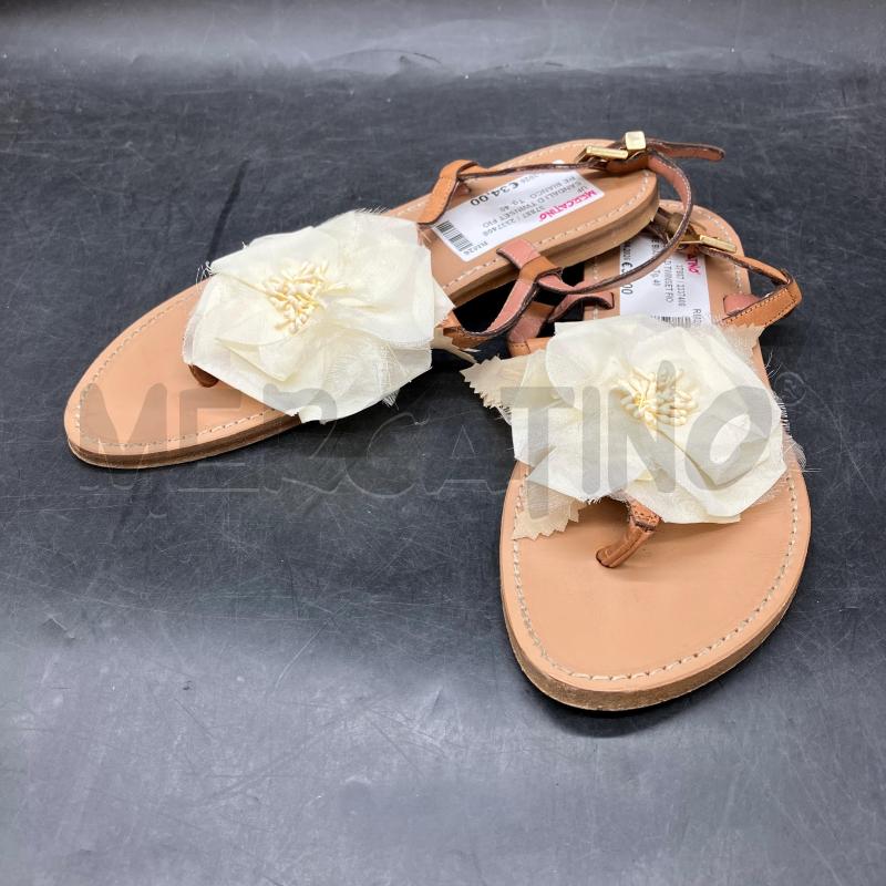 SANDALI D TWINSET FIORE BIANCO  | Mercatino dell'Usato Roma eur 1