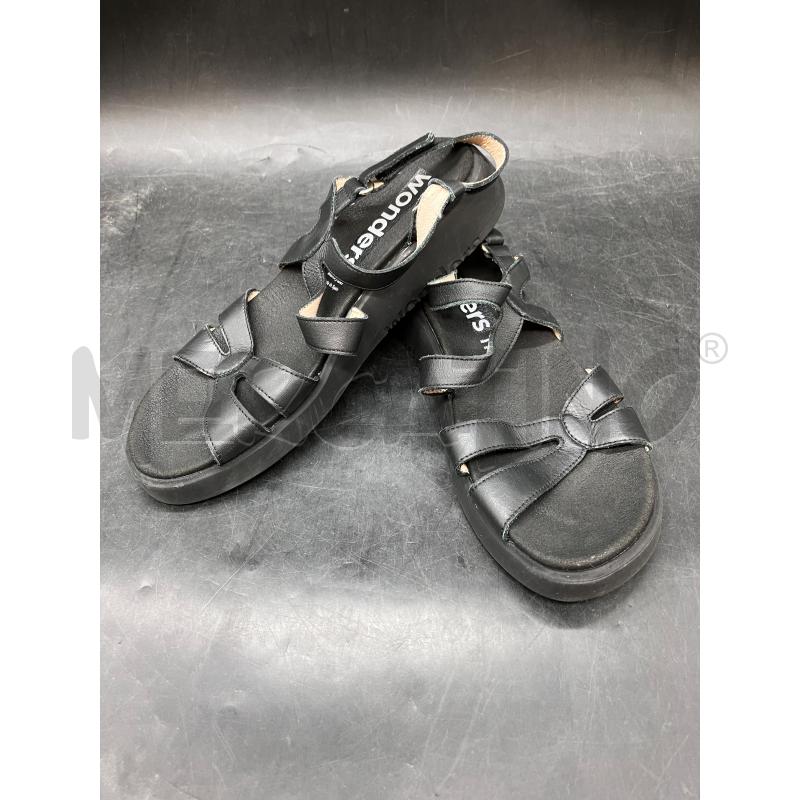 SANDALI D WONDERS NERI  | Mercatino dell'Usato Roma eur 1