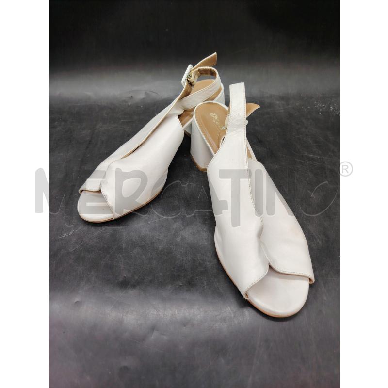 SANDALI TACCO D MELLUSO BIANCO | Mercatino dell'Usato Roma eur 1