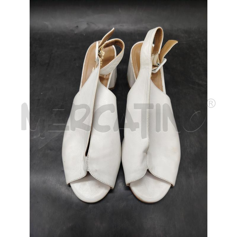 SANDALI TACCO D MELLUSO BIANCO | Mercatino dell'Usato Roma eur 2