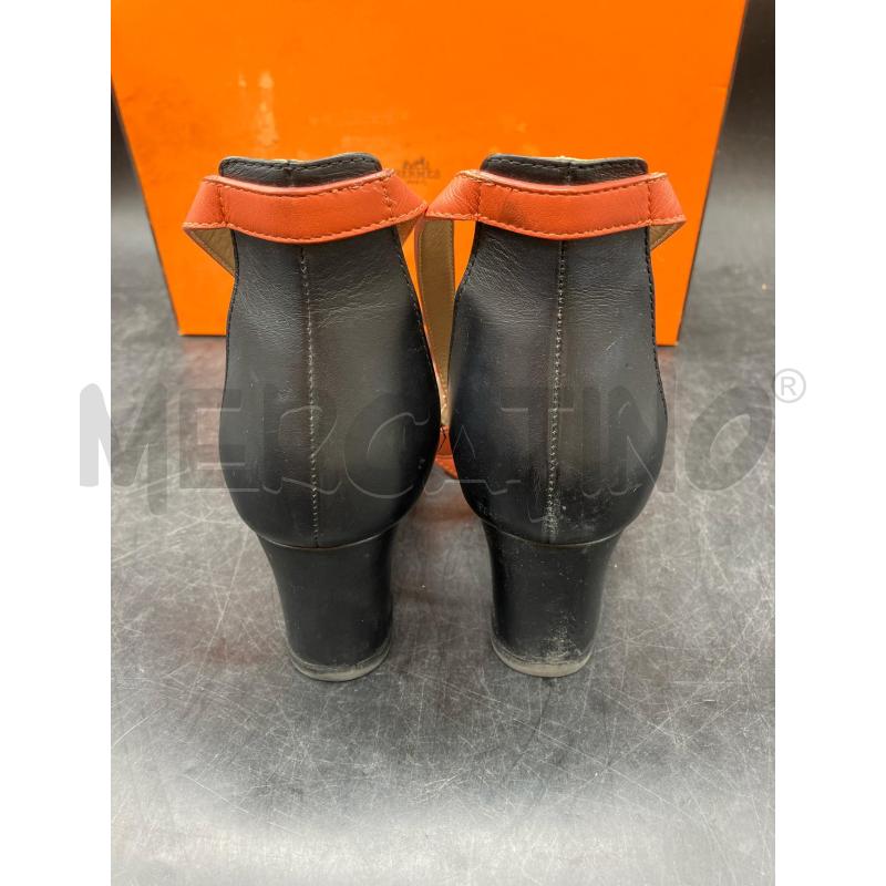 SANDALI TACCO HERMES MENAGE NERO CINTURINO ARA SCATO | Mercatino dell'Usato Roma eur 4