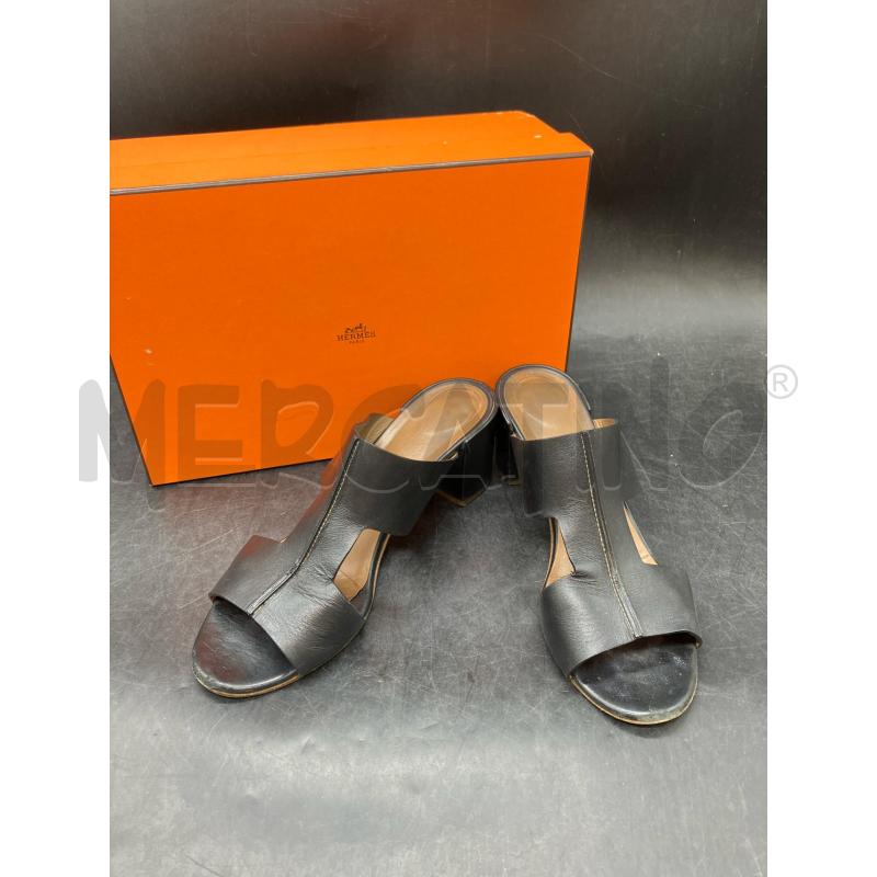 SANDALI TACCO HERMES NERO DA RIV SCATO | Mercatino dell'Usato Roma eur 1