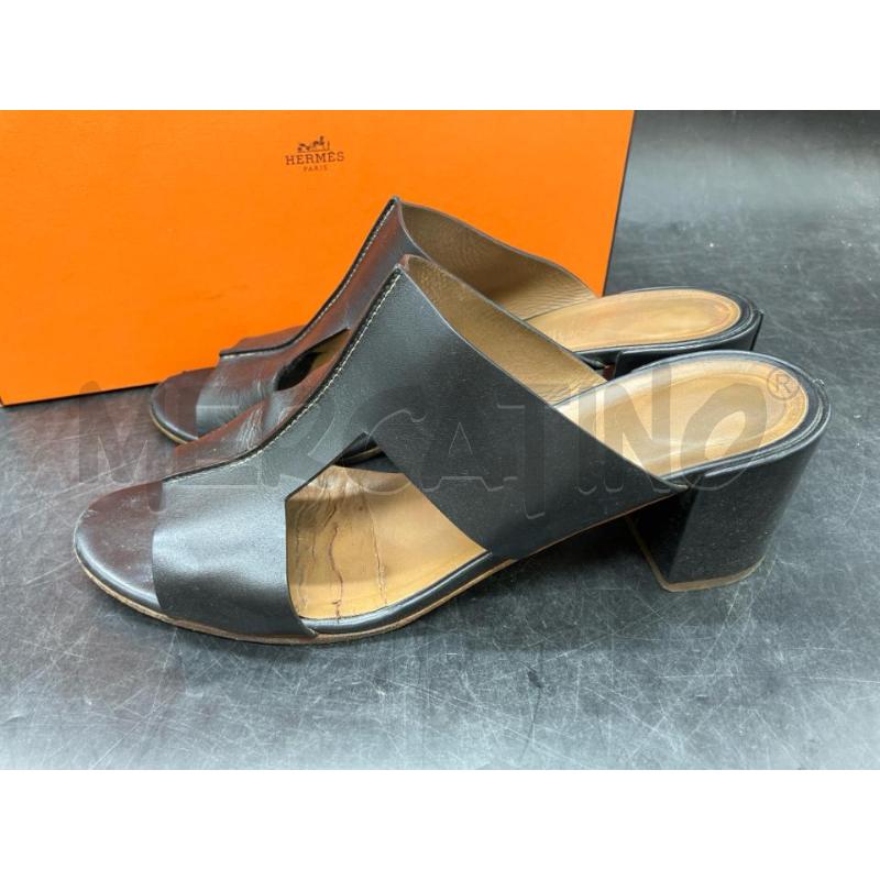 SANDALI TACCO HERMES NERO DA RIV SCATO | Mercatino dell'Usato Roma eur 3