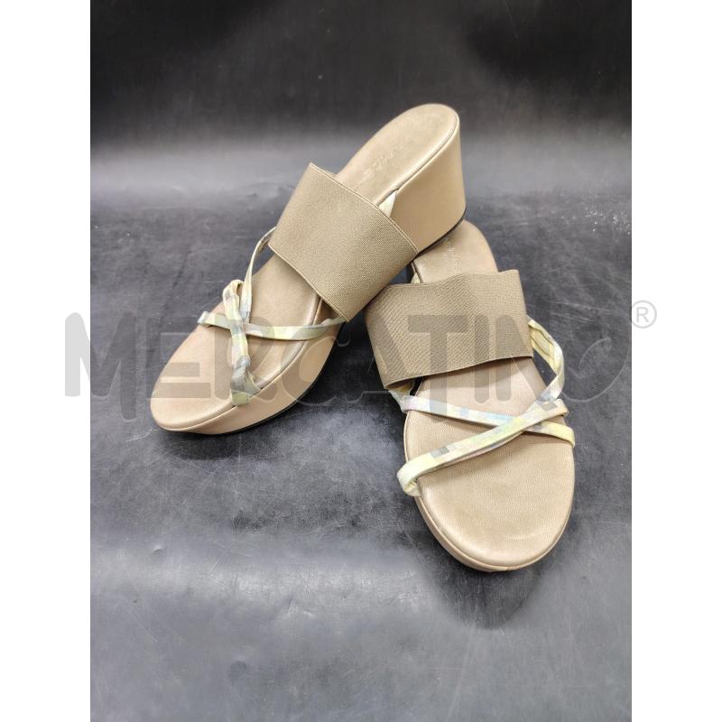 SANDALI ZEPPA D RAPISARDI BEIGE FASCIA | Mercatino dell'Usato Roma eur 1