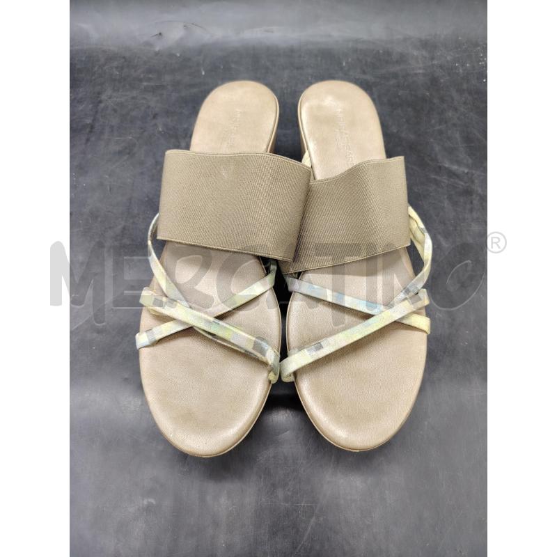 SANDALI ZEPPA D RAPISARDI BEIGE FASCIA | Mercatino dell'Usato Roma eur 2