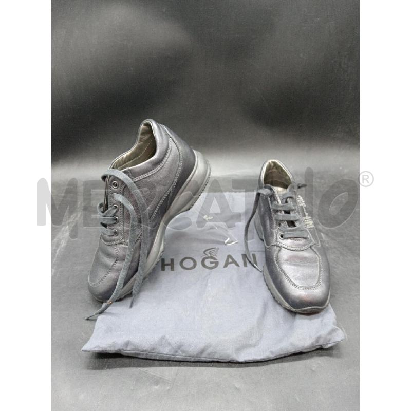SCARPE D HOGAN GRIGIO LOGO BRILLANTINATO | Mercatino dell'Usato Roma eur 1