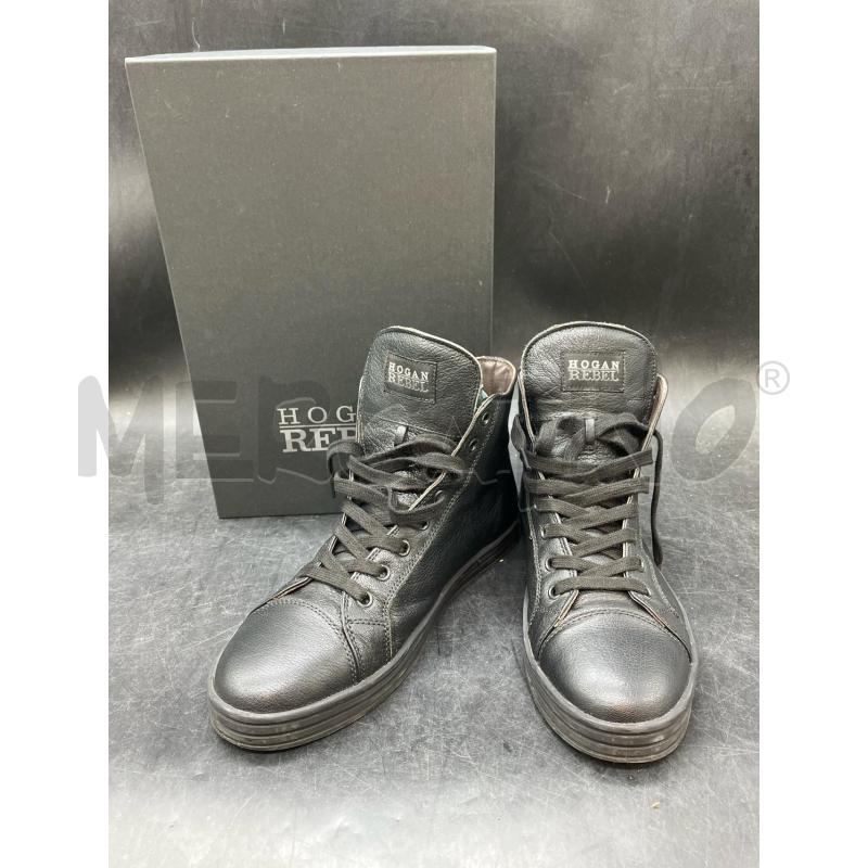SCARPE D SCATO HOGAN REBEL NERE  | Mercatino dell'Usato Roma eur 1