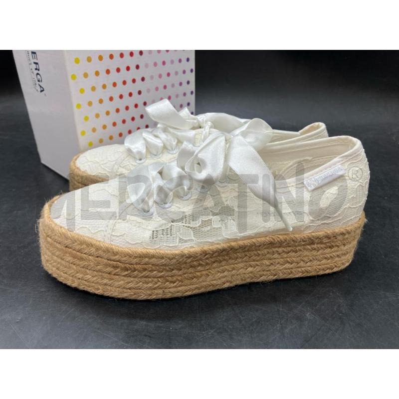 SCARPE D SCATO SUPERGA ESPADRILLA BIA PIZZO  | Mercatino dell'Usato Roma eur 3