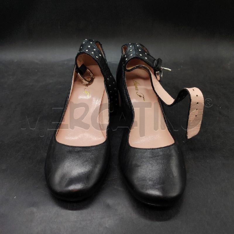 SCARPE TACCHI ANNA F NERO BORCHIETTE | Mercatino dell'Usato Roma eur 1