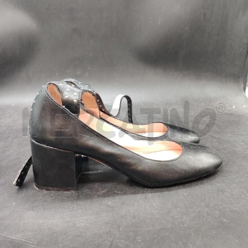 SCARPE TACCHI ANNA F NERO BORCHIETTE | Mercatino dell'Usato Roma eur 2