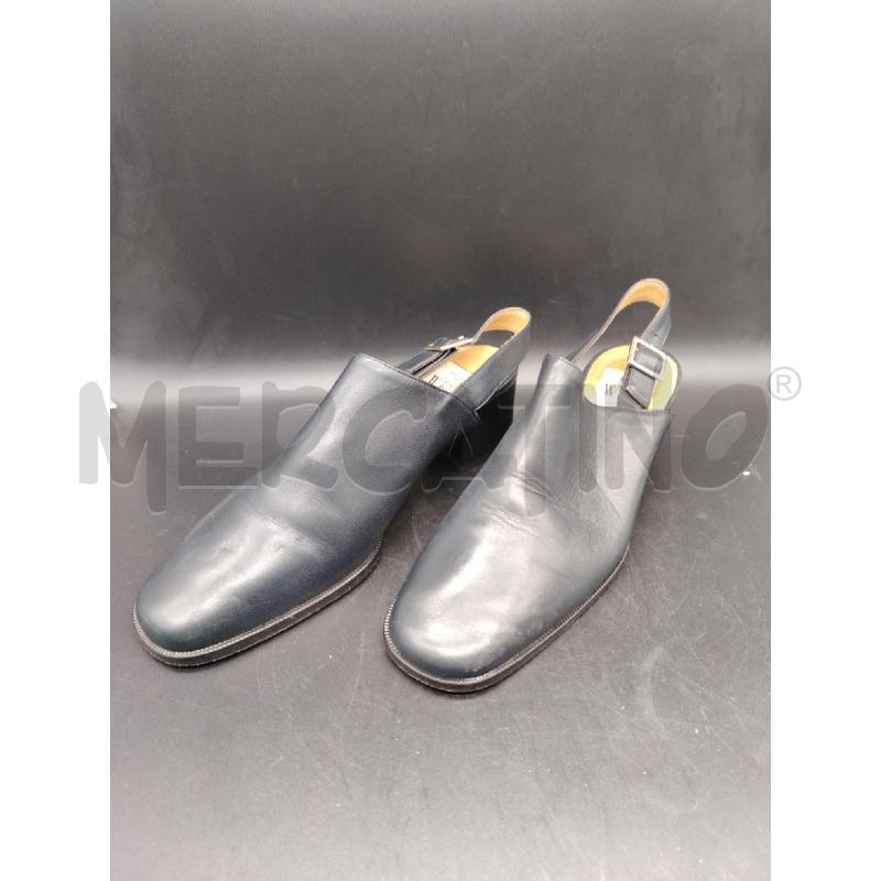 SCARPE TACCHI BASSO THE WHIP BLU APERTE DIETRO  | Mercatino dell'Usato Roma eur 1