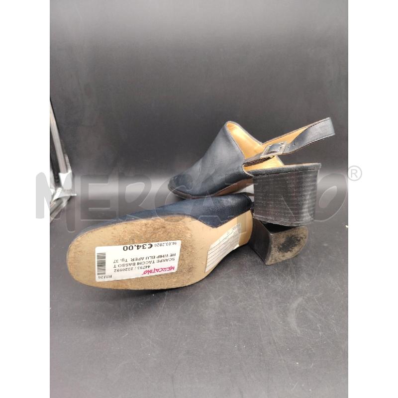 SCARPE TACCHI BASSO THE WHIP BLU APERTE DIETRO  | Mercatino dell'Usato Roma eur 3