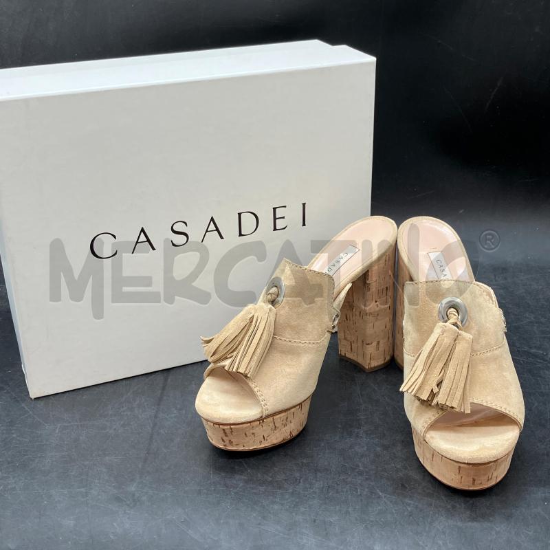 SCARPE TACCHI CASADEI SCATOLA BEIGE NAPPINE | Mercatino dell'Usato Roma eur 1