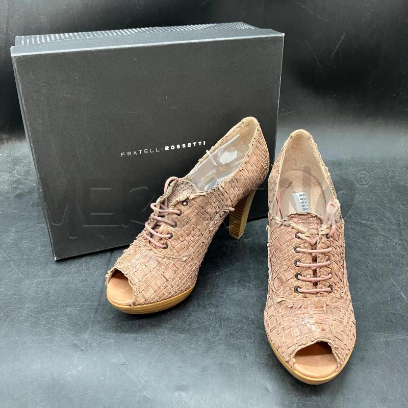 SCARPE TACCHI F.LLI ROSSETTI SCATOLA CIPRIA PELLE INTRECCIATA | Mercatino dell'Usato Roma eur 1
