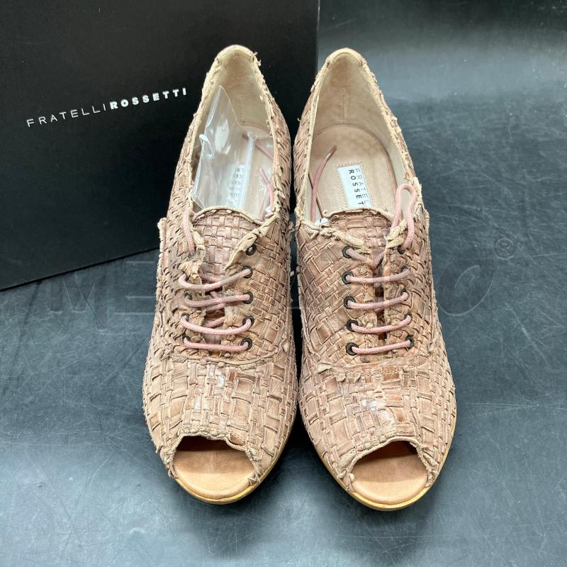 SCARPE TACCHI F.LLI ROSSETTI SCATOLA CIPRIA PELLE INTRECCIATA | Mercatino dell'Usato Roma eur 2