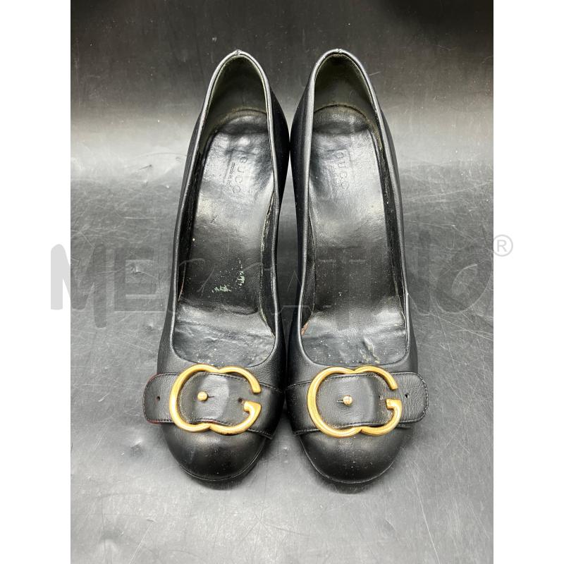 SCARPE TACCHI GUCCI NERE FIBBIA DOR  | Mercatino dell'Usato Roma eur 2