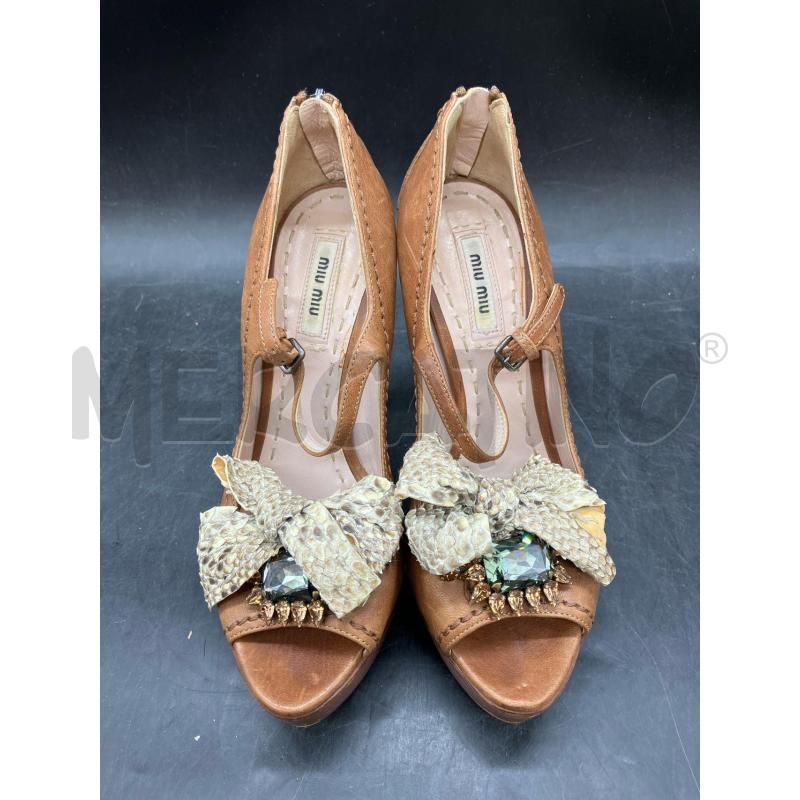 SCARPE TACCHI MIU MIU BEI FIOCCO PITON | Mercatino dell'Usato Roma eur 2