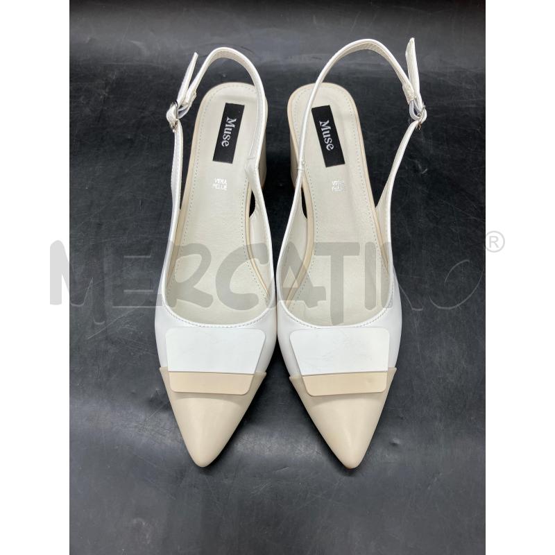 SCARPE TACCHI MUSE BIA PUNTA APERTE DIETRO  | Mercatino dell'Usato Roma eur 2