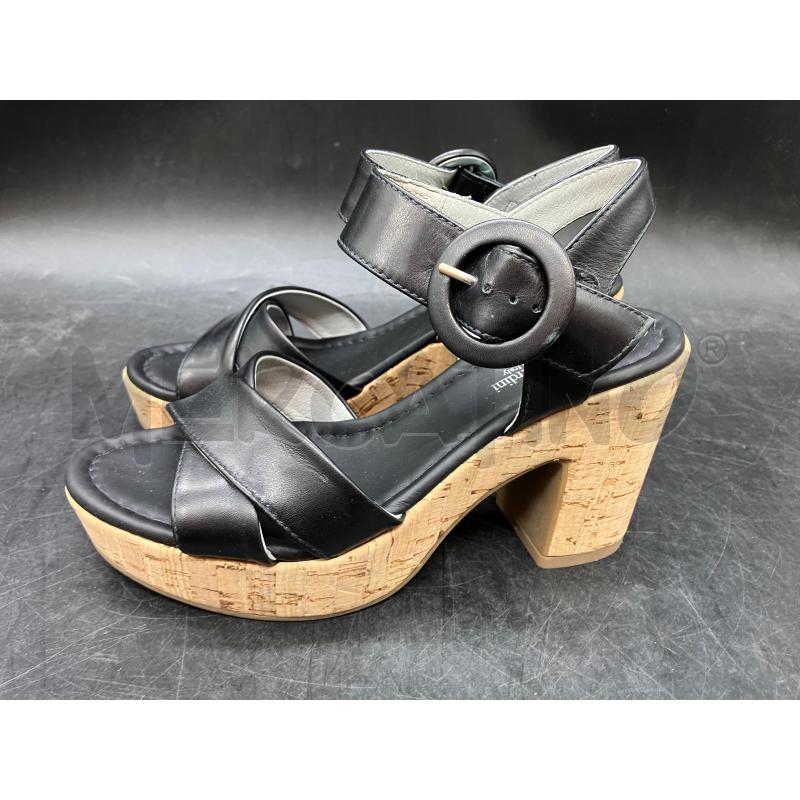 SCARPE TACCHI NERO GIARDINI NERE FASCE TACCO SUGHERO  | Mercatino dell'Usato Roma eur 3